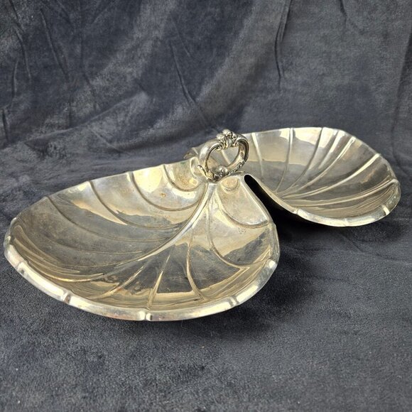 Reed & Barton Two Part Silverplated Tidbit Dish Top Handle Discontinued 1951 VTG - Picture 6 of 15